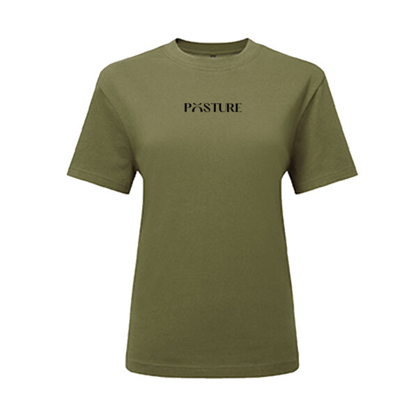 Oversized Boxy T-shirt with logo - Olive Green Thumbnail
