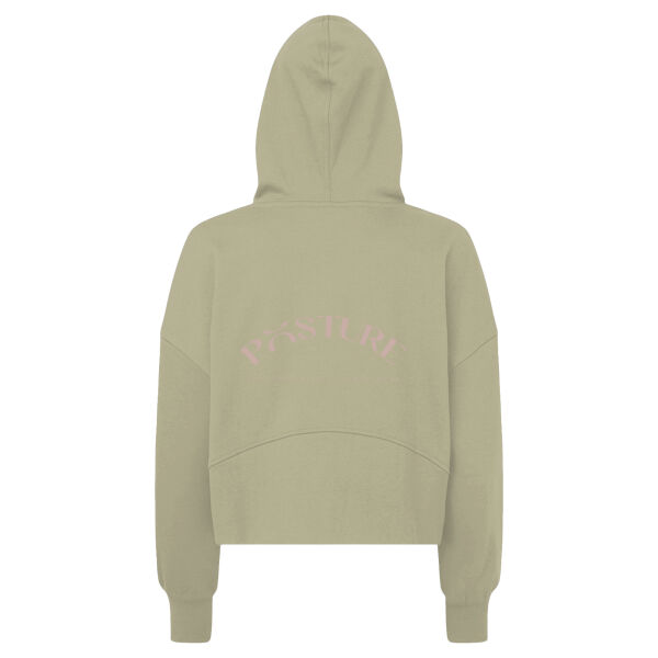 1/4 Zip Boxy Hoodie with chest logo  2 Thumbnail